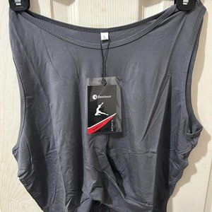 Bestisun Womens Cropped Workout Top - Gray - Size L - Never Worn